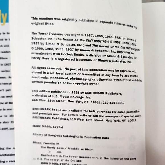 Vintage 90s Hardy Boys 3 Volumes in 1  Hardcover Book Mystery Stories - Picture 6 of 14